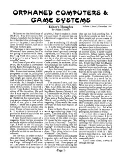 Orphaned Computers & Game Systems, Cover, Vol. I, #3 (December 1994)