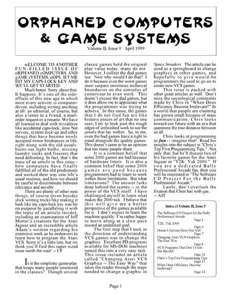 Orphaned Computers & Game System, Volume II, Issue #9 (April 1999)