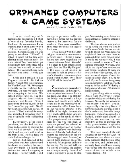 Orphaned Computers & Game System, Volume II, Issue #6 (October 1998)